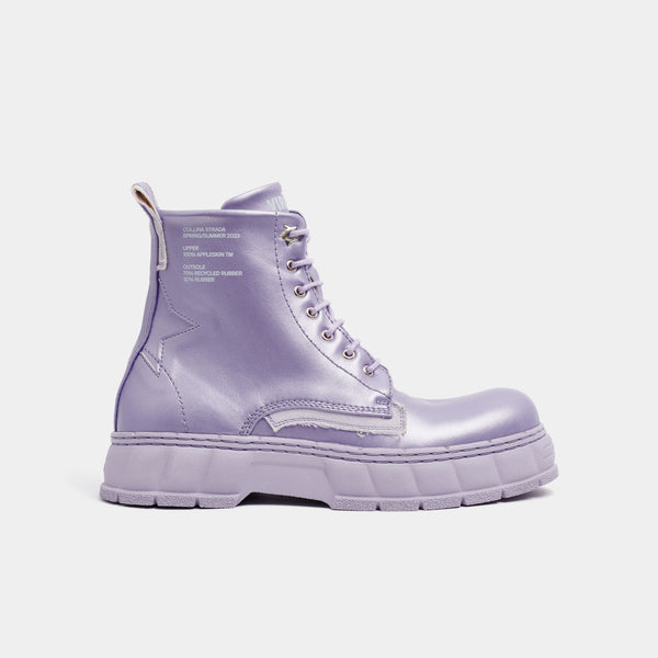 1992c Virón x collina Strada Vegan boots made from apple leather in lilac apple shown from the side