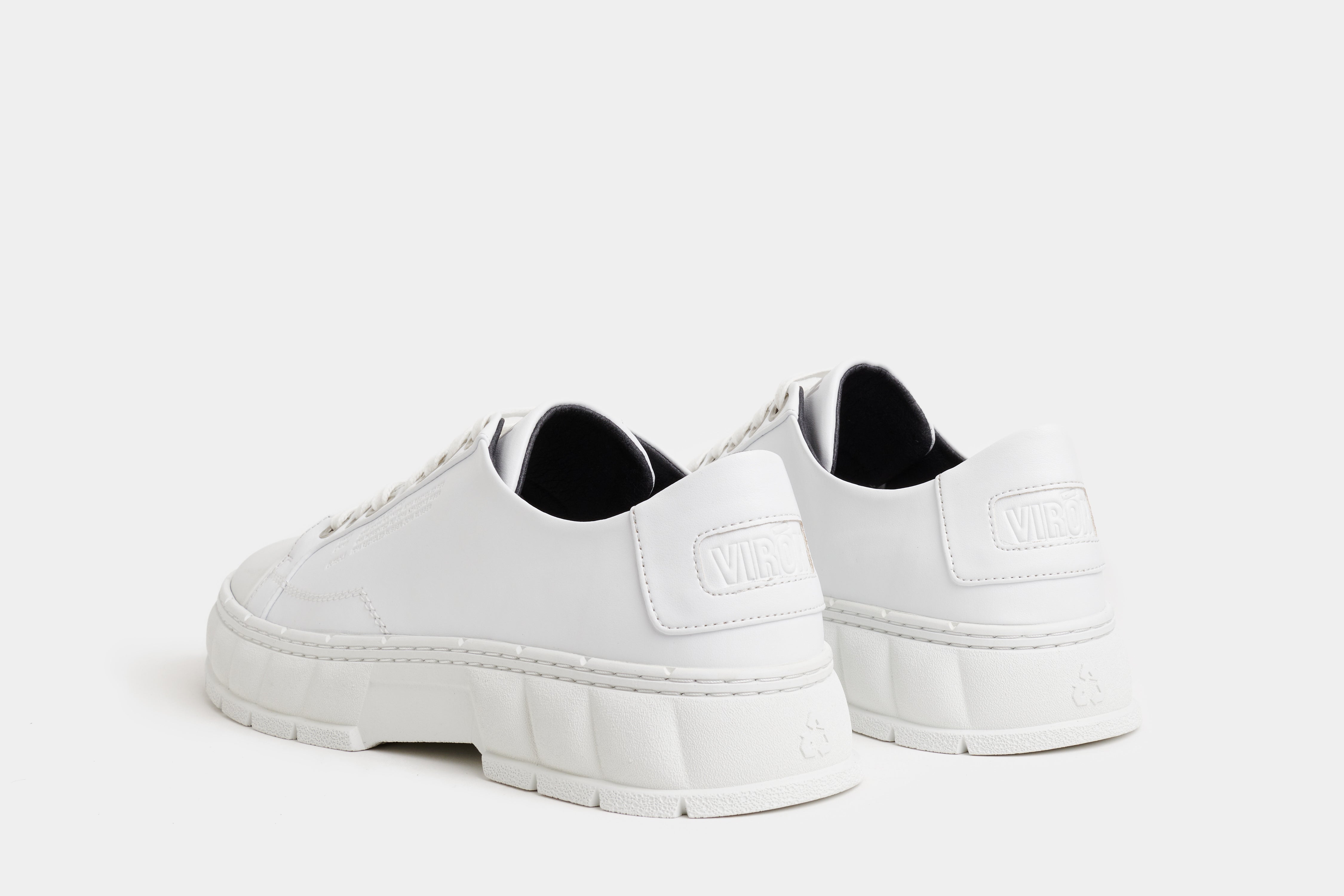 1968 Vegan basketball low-top sneaker out of Appleskin in white apple shown from the back