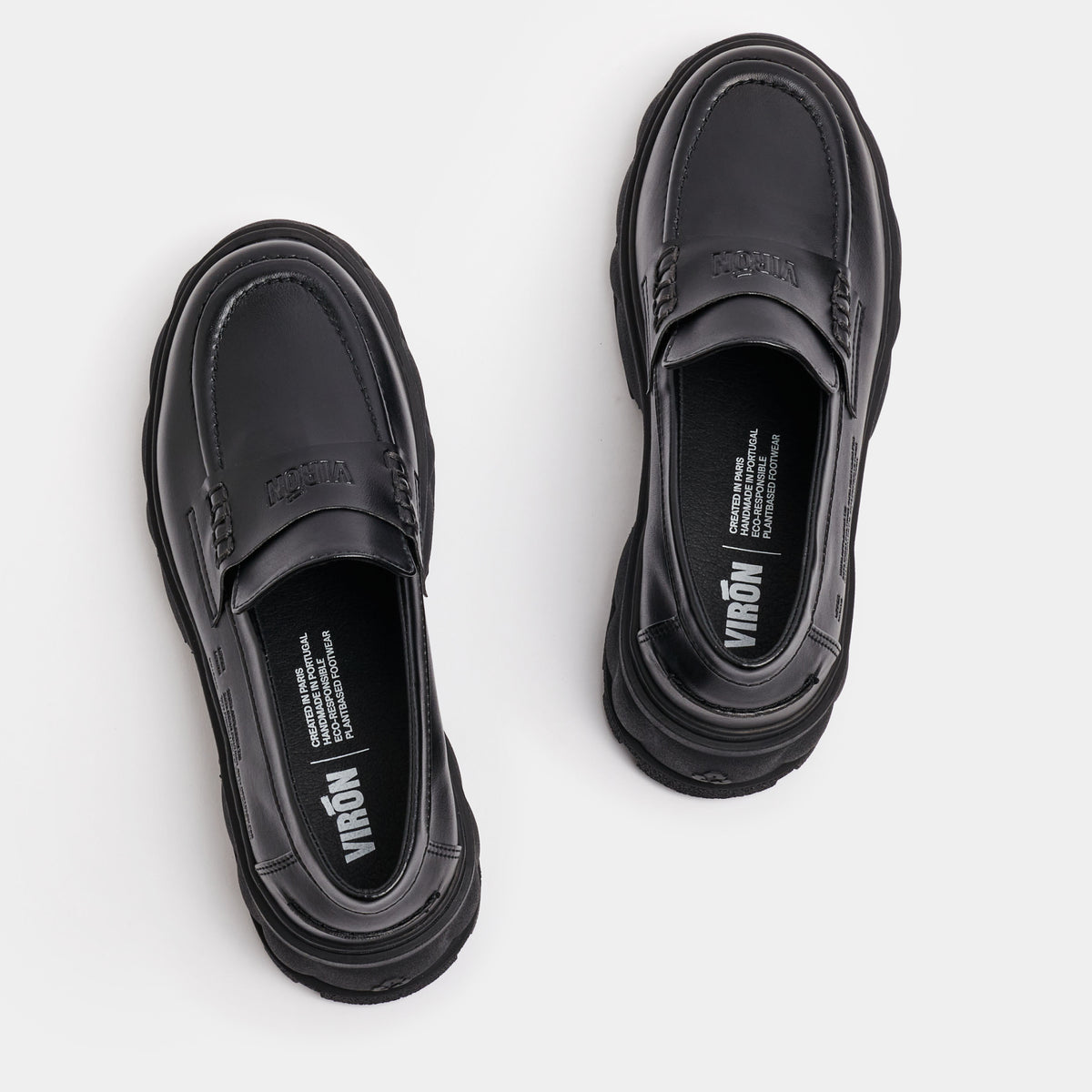 Quantum Vegan raised Loafer shoes out of Appleskin in Black Apple shown from the top