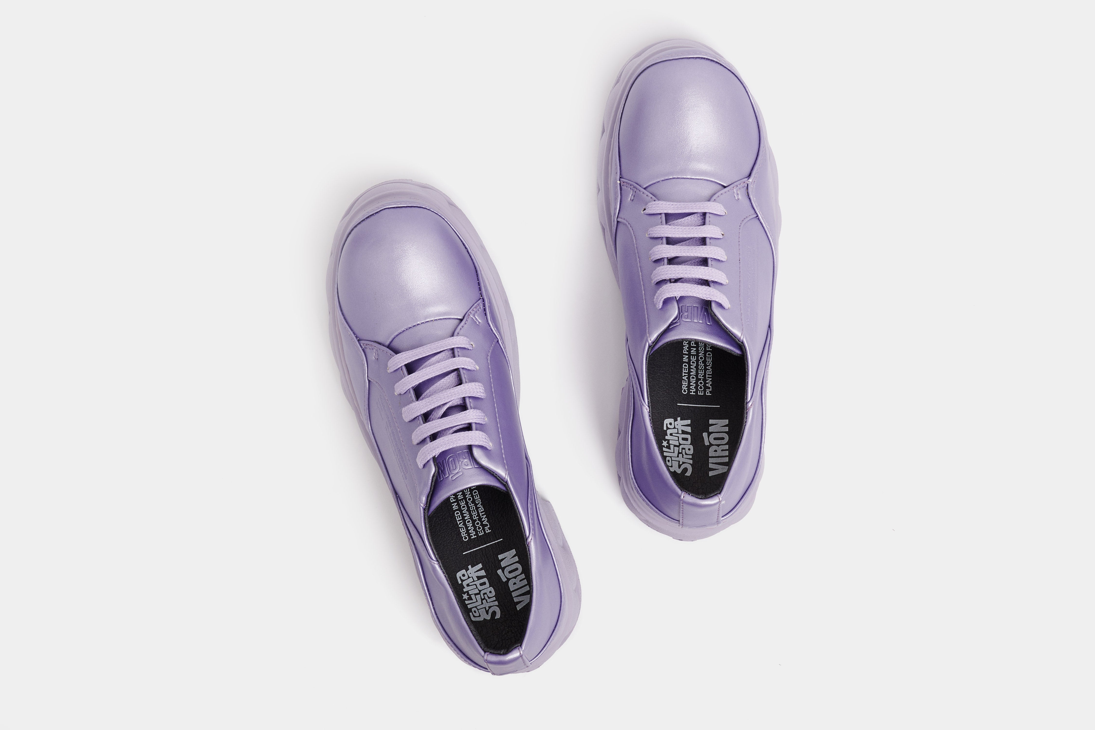 Monarch Virón x collina Strada Vegan derby made from apple leather in lilac apple shown from the top