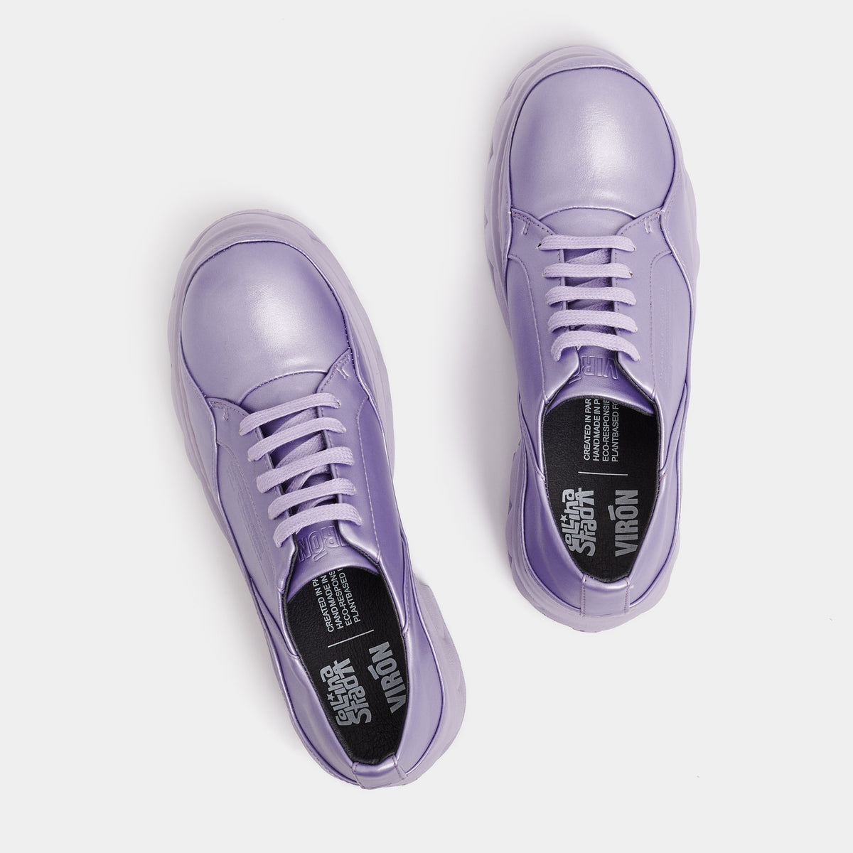 Monarch Virón x collina Strada Vegan derby made from apple leather in lilac apple shown from the top